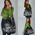 Maori Romantic Valentine Grocery Bag The Hongi Kiss Black Galaxy