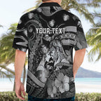 Personalised Maori Romantic Valentine Hawaiian Shirt The Hongi Kiss Black Galaxy