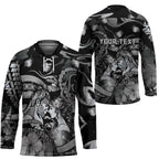 Personalised Maori Romantic Valentine Hockey Jersey The Hongi Kiss Black Galaxy