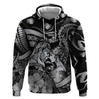 Personalised Maori Romantic Valentine Hoodie The Hongi Kiss Black Galaxy