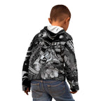 Personalised Maori Romantic Valentine Kid Hoodie The Hongi Kiss Black Galaxy