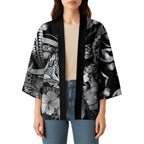Personalised Maori Romantic Valentine Kimono The Hongi Kiss Black Galaxy