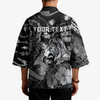 Personalised Maori Romantic Valentine Kimono The Hongi Kiss Black Galaxy