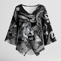 Personalised Maori Romantic Valentine Kimono Sleeve Blouse The Hongi Kiss Black Galaxy