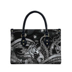 Maori Romantic Valentine Leather Bag The Hongi Kiss Black Galaxy