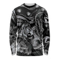 Personalised Maori Romantic Valentine Long Sleeve Shirt The Hongi Kiss Black Galaxy