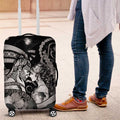 Maori Romantic Valentine Luggage Cover The Hongi Kiss Black Galaxy
