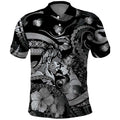 Personalised Maori Romantic Valentine Polo Shirt The Hongi Kiss Black Galaxy
