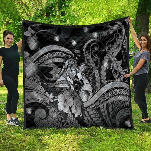 Maori Romantic Valentine Quilt The Hongi Kiss Black Galaxy