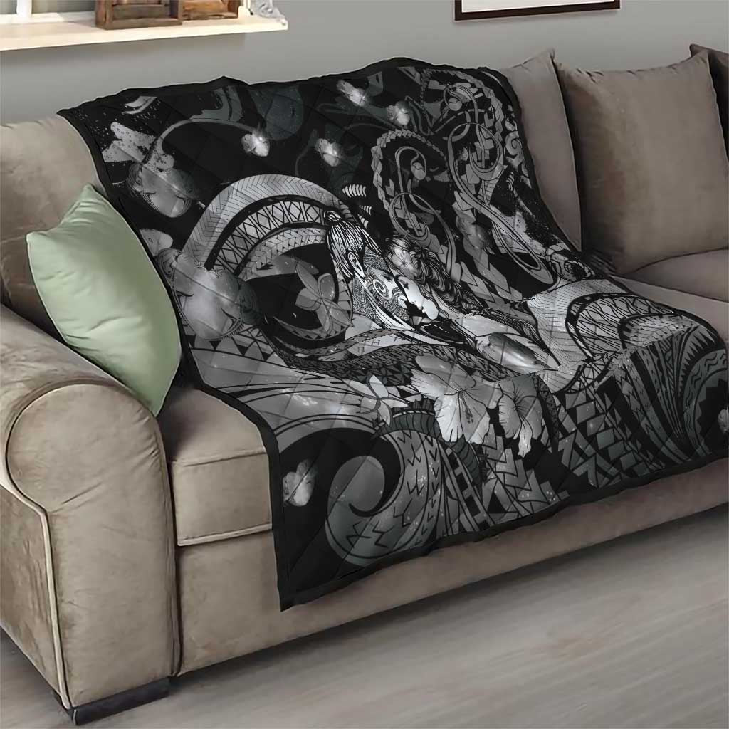 Maori Romantic Valentine Quilt The Hongi Kiss Black Galaxy