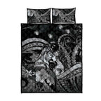 Maori Romantic Valentine Quilt Bed Set The Hongi Kiss Black Galaxy