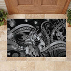 Maori Romantic Valentine Rubber Doormat The Hongi Kiss Black Galaxy