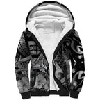 Personalised Maori Romantic Valentine Sherpa Hoodie The Hongi Kiss Black Galaxy
