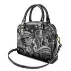 Maori Romantic Valentine Shoulder Handbag The Hongi Kiss Black Galaxy