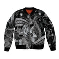 Personalised Maori Romantic Valentine Sleeve Zip Bomber Jacket The Hongi Kiss Black Galaxy