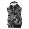 Personalised Maori Romantic Valentine Sleeveless Hoodie The Hongi Kiss Black Galaxy