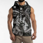 Personalised Maori Romantic Valentine Sleeveless Hoodie The Hongi Kiss Black Galaxy
