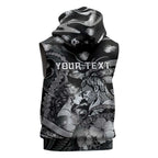 Personalised Maori Romantic Valentine Sleeveless Zip Hoodie The Hongi Kiss Black Galaxy