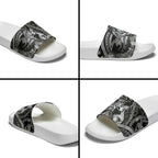 Maori Romantic Valentine Slide Sandals The Hongi Kiss Black Galaxy