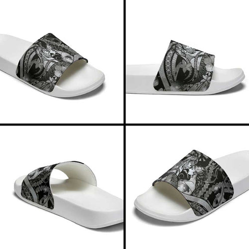 Maori Romantic Valentine Slide Sandals The Hongi Kiss Black Galaxy