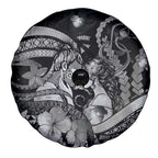 Maori Romantic Valentine Spare Tire Cover The Hongi Kiss Black Galaxy