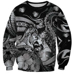 Personalised Maori Romantic Valentine Sweatshirt The Hongi Kiss Black Galaxy