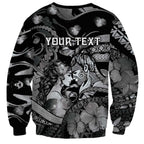 Personalised Maori Romantic Valentine Sweatshirt The Hongi Kiss Black Galaxy