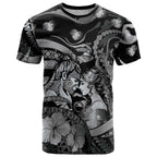Personalised Maori Romantic Valentine T Shirt The Hongi Kiss Black Galaxy