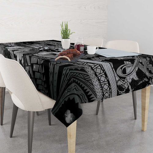 Maori Romantic Valentine Tablecloth The Hongi Kiss Black Galaxy
