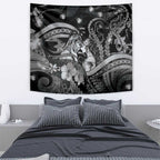 Maori Romantic Valentine Tapestry The Hongi Kiss Black Galaxy