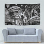 Maori Romantic Valentine Tapestry The Hongi Kiss Black Galaxy
