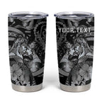 Personalised Maori Romantic Valentine Tumbler Cup The Hongi Kiss Black Galaxy