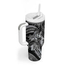 Personalised Maori Romantic Valentine Tumbler With Handle The Hongi Kiss Black Galaxy