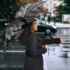 Maori Romantic Valentine Umbrella The Hongi Kiss Black Galaxy