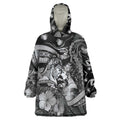 Personalised Maori Romantic Valentine Wearable Blanket Hoodie The Hongi Kiss Black Galaxy