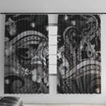 Maori Romantic Valentine Window Curtain The Hongi Kiss Black Galaxy