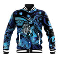 Personalised Maori Romantic Valentine Baseball Jacket The Hongi Kiss Blue Galaxy