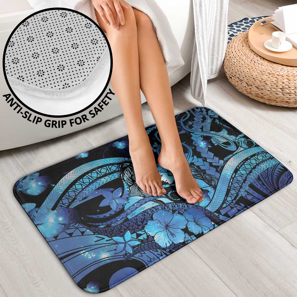 Maori Romantic Valentine Bathroom Set The Hongi Kiss Blue Galaxy