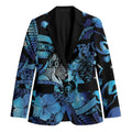 Personalised Maori Romantic Valentine Blazer The Hongi Kiss Blue Galaxy