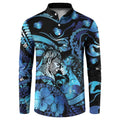 Personalised Maori Romantic Valentine Button Sweatshirt The Hongi Kiss Blue Galaxy