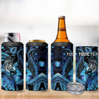 Personalised Maori Romantic Valentine 4 in 1 Can Cooler Tumbler The Hongi Kiss Blue Galaxy