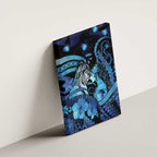 Maori Romantic Valentine Canvas Wall Art The Hongi Kiss Blue Galaxy