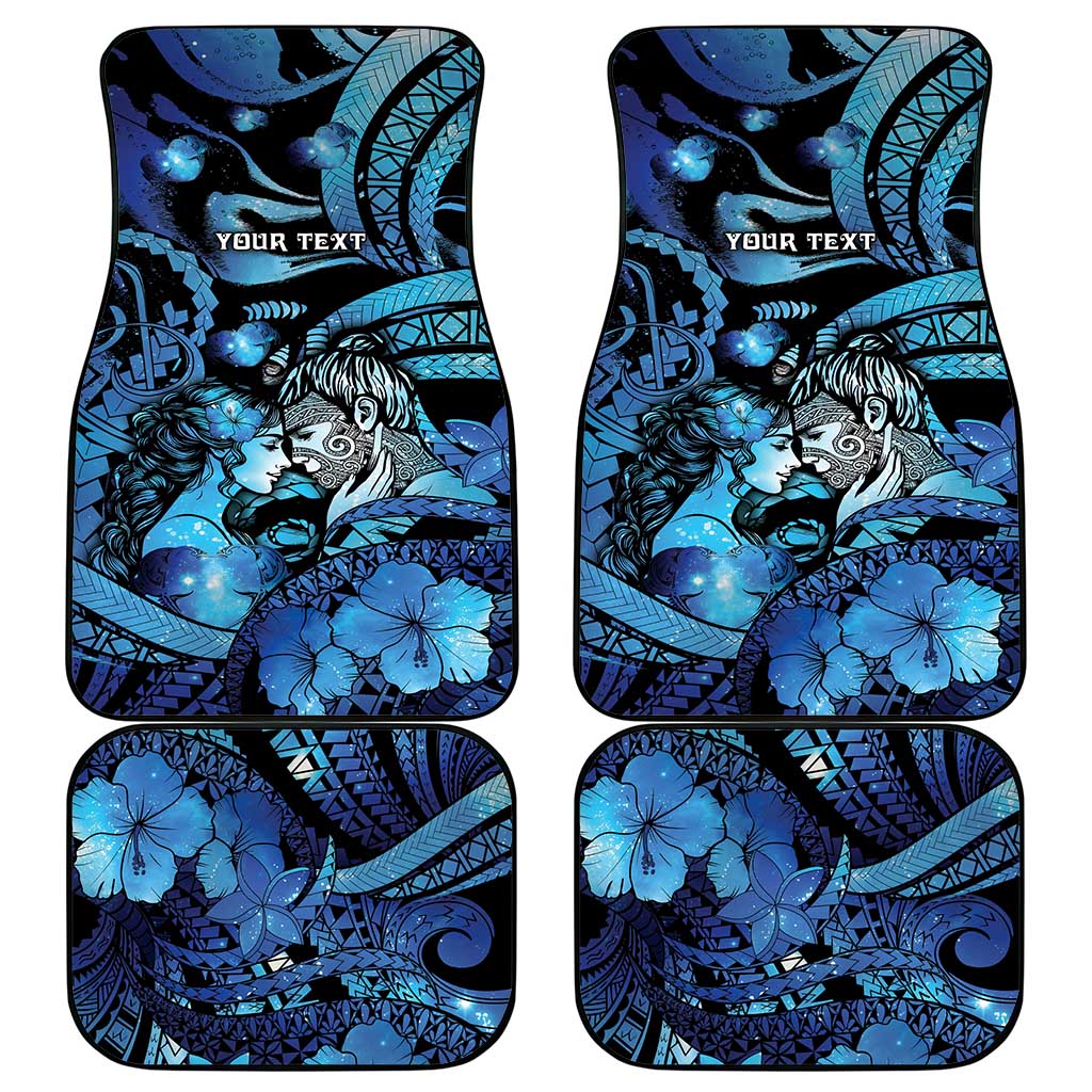 Personalised Maori Romantic Valentine Car Mats The Hongi Kiss Blue Galaxy