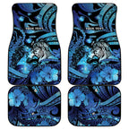 Personalised Maori Romantic Valentine Car Mats The Hongi Kiss Blue Galaxy
