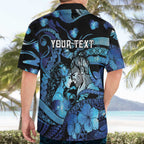 Personalised Maori Romantic Valentine Hawaiian Shirt The Hongi Kiss Blue Galaxy