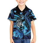 Personalised Maori Romantic Valentine Hawaiian Shirt The Hongi Kiss Blue Galaxy