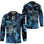 Personalised Maori Romantic Valentine Hockey Jersey The Hongi Kiss Blue Galaxy
