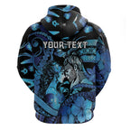 Personalised Maori Romantic Valentine Hoodie The Hongi Kiss Blue Galaxy