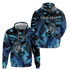 Personalised Maori Romantic Valentine Hoodie The Hongi Kiss Blue Galaxy