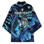 Personalised Maori Romantic Valentine Kimono The Hongi Kiss Blue Galaxy